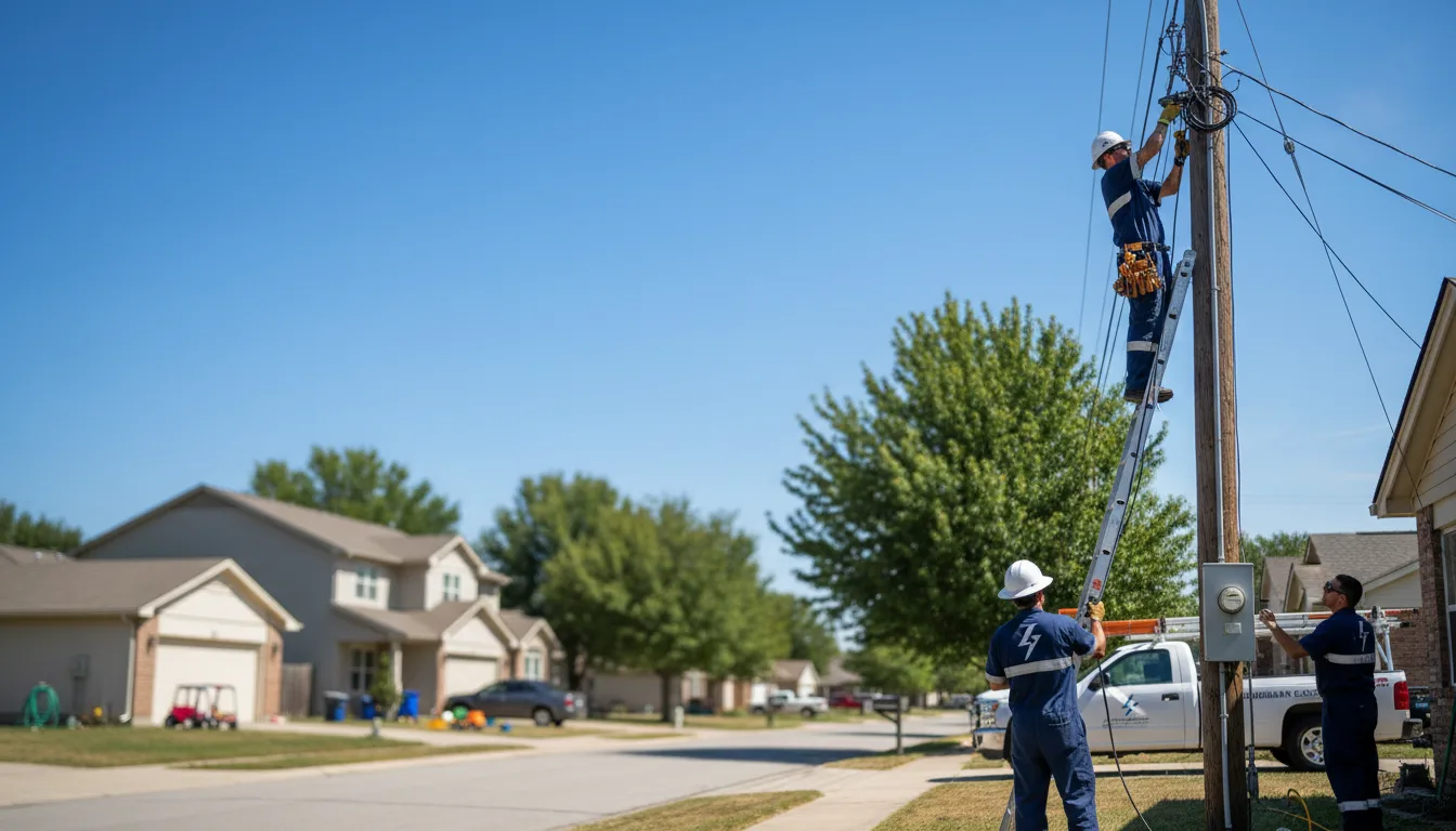 Residential electrician providing installation services in Fischer, TX